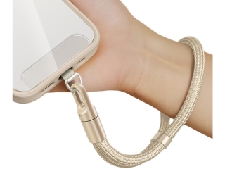 Kurze Universal Lanyard Handykette für Smartphone Hüllen beige
