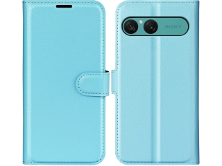 Sony Xperia 10 VII Lederhülle Portemonnaie Karten Etui hellblau