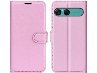 Sony Xperia 10 VII Lederhülle Portemonnaie Karten Etui rosa