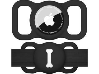 Apple AirTag Collar Mount Halterung für Hundehalsband schwarz