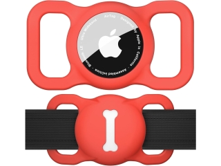 Apple AirTag Collar Mount Halterung für Hundehalsband rot