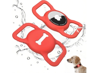 Apple AirTag Collar Mount Halterung für Hundehalsband rot
