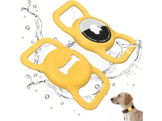 Apple AirTag Collar Mount Halterung für Hundehalsband gelb