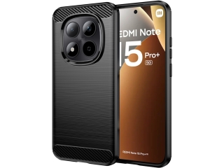 Xiaomi Redmi Note 15 Pro+ Carbon Gummi Hülle TPU Case schwarz