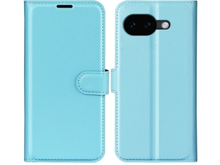 Google Pixel 10a Lederhülle Portemonnaie Karten Etui hellblau