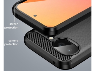 Google Pixel 10a Carbon Gummi Hülle TPU Case schwarz