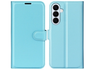 Samsung Galaxy S26 Lederhülle Portemonnaie Karten Etui hellblau
