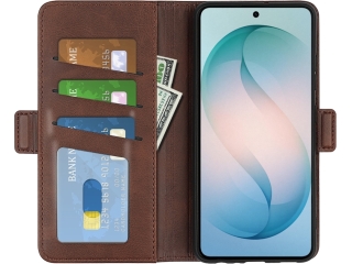 Samsung Galaxy S26 Leder Hülle Karten Ledertasche mokka