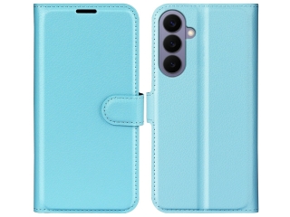 Samsung Galaxy S26+ Lederhülle Portemonnaie Karten Etui hellblau