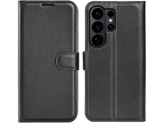 Samsung Galaxy S26 Ultra Lederhülle Portemonnaie Karten Etui schwarz