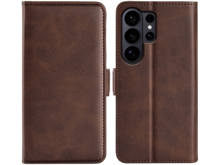 Samsung Galaxy S26 Ultra Leder Hülle Karten Ledertasche mokka