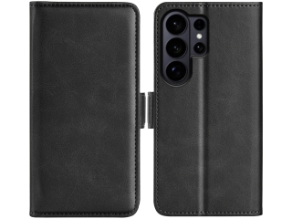 Samsung Galaxy S26 Ultra Leder Hülle Karten Ledertasche schwarz