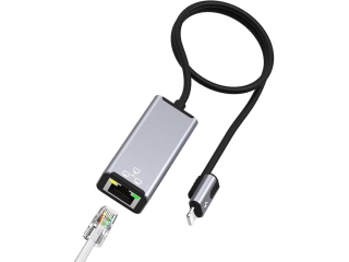 Lightning Ethernet RJ45 Netzwerk Adapter & Charge-In 50cm