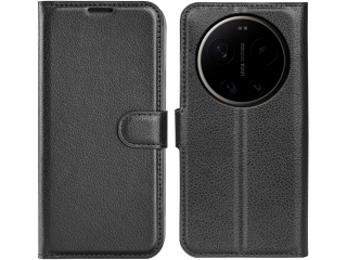 Xiaomi 17 Ultra Lederhülle Portemonnaie Karten Etui schwarz