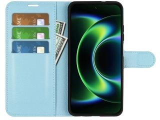 Xiaomi 17 Ultra Lederhülle Portemonnaie Karten Etui hellblau