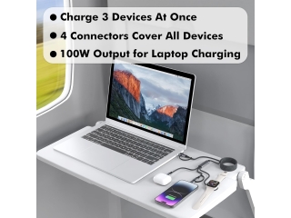 4-in-2 USB-C, USB-A iPhone & Watch Multi-Charging Kabel 100W