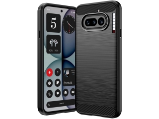 Nothing Phone (4a) Carbon Gummi Hülle TPU Case schwarz