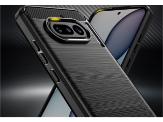 Nothing Phone (4a) Carbon Gummi Hülle TPU Case schwarz