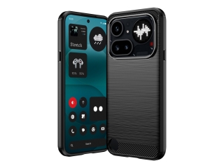 Nothing Phone (4a) Pro Carbon Gummi Hülle TPU Case schwarz