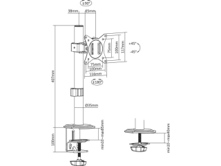 Xantron ECO-F61 Tischhalterung für Monitore 17 bis 32 Zoll