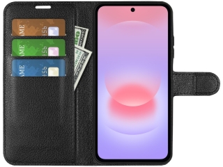 Samsung Galaxy A37 Lederhülle Portemonnaie Karten Etui schwarz