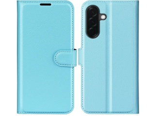 Samsung Galaxy A57 Lederhülle Portemonnaie Karten Etui hellblau