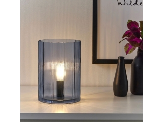 IKEA MIKROKLIN Tischleuchte Glas blau