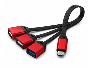 USB-C OTG Hub 3-Port USB 3.0, USB-A Adapter für iPhone, iPad & PC