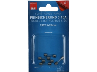 Feinsicherung 3.15A 250V 5x20mm 5 Stück