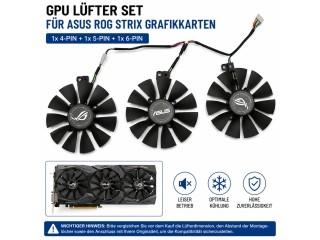 GPU Lüfter Set für ASUS ROG STRIX GTX-, RX- und Vega Grafikkarten