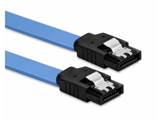 SATA 3.0 Datenkabel 50 cm 6 Gbit/s gerade mit Metallclip – Blau