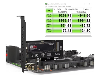 PCIe 4.0 x4 Adapterkarte für M.2 NVMe SSD mit Heatsink & Thermal Pad