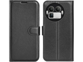 Realme GT 8 Pro Lederhülle Portemonnaie Karten Etui schwarz