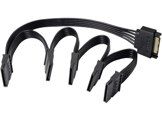 SATA 15-Pin Stromverteilerkabel 1x Stecker auf 5x Buchse 50 cm