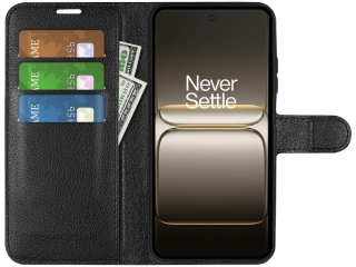 OnePlus Nord CE5 Lederhülle Portemonnaie Karten Etui schwarz