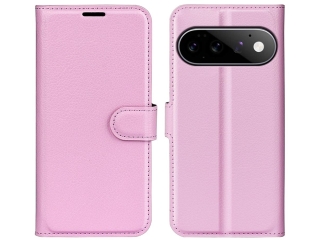 Google Pixel 11 Lederhülle Portemonnaie Karten Etui rosa