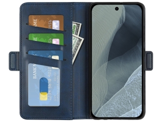 Google Pixel 11 Pro Leder Hülle Karten Ledertasche dunkelblau
