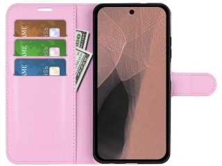 Google Pixel 11 Pro XL Lederhülle Portemonnaie Karten Etui rosa