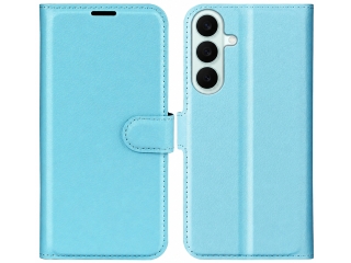 Samsung Galaxy S26 FE Lederhülle Portemonnaie Karten Etui hellblau