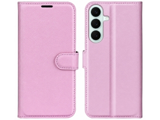 Samsung Galaxy S26 FE Lederhülle Portemonnaie Karten Etui rosa
