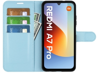 Xiaomi Redmi A7 Pro 4G Lederhülle Portemonnaie Karten Etui hellblau
