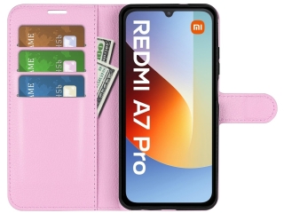Xiaomi Redmi A7 Pro 4G Lederhülle Portemonnaie Karten Etui rosa