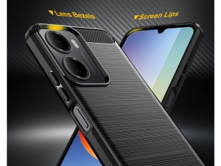 Xiaomi Redmi A7 Pro 4G Carbon Gummi Hülle TPU Case schwarz