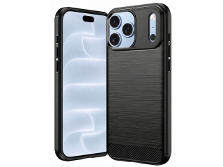 Apple iPhone 18 Pro Carbon Gummi Hülle TPU Case schwarz