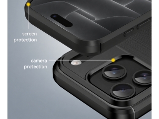 Apple iPhone 18 Pro Carbon Gummi Hülle TPU Case schwarz