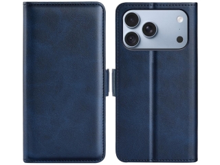 Apple iPhone 18 Pro Leder Hülle Karten Ledertasche dunkelblau