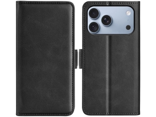 Apple iPhone 18 Pro Leder Hülle Karten Ledertasche schwarz