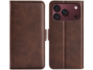 Apple iPhone 18 Pro Max Leder Hülle Karten Ledertasche mokka