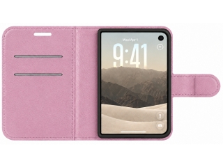 Apple iPhone Duo Lederhülle Portemonnaie Karten Etui rosa