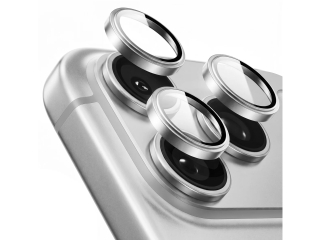 Apple iPhone 18 Pro Max Kameraschutz Glas mit Aluminiumrahmen silber